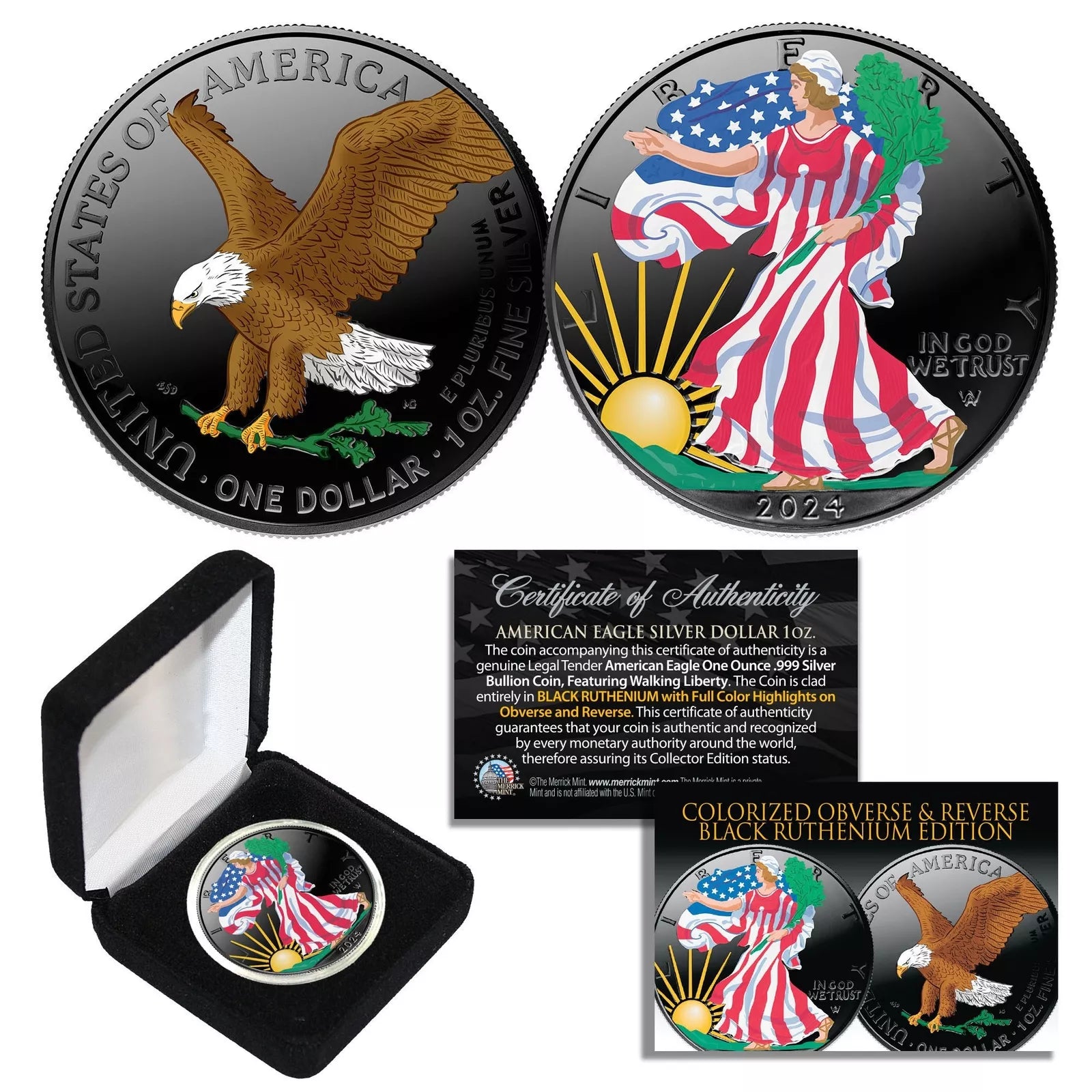 2024 Silver American Eagle Coin with Deluxe Box—1 Troy Oz