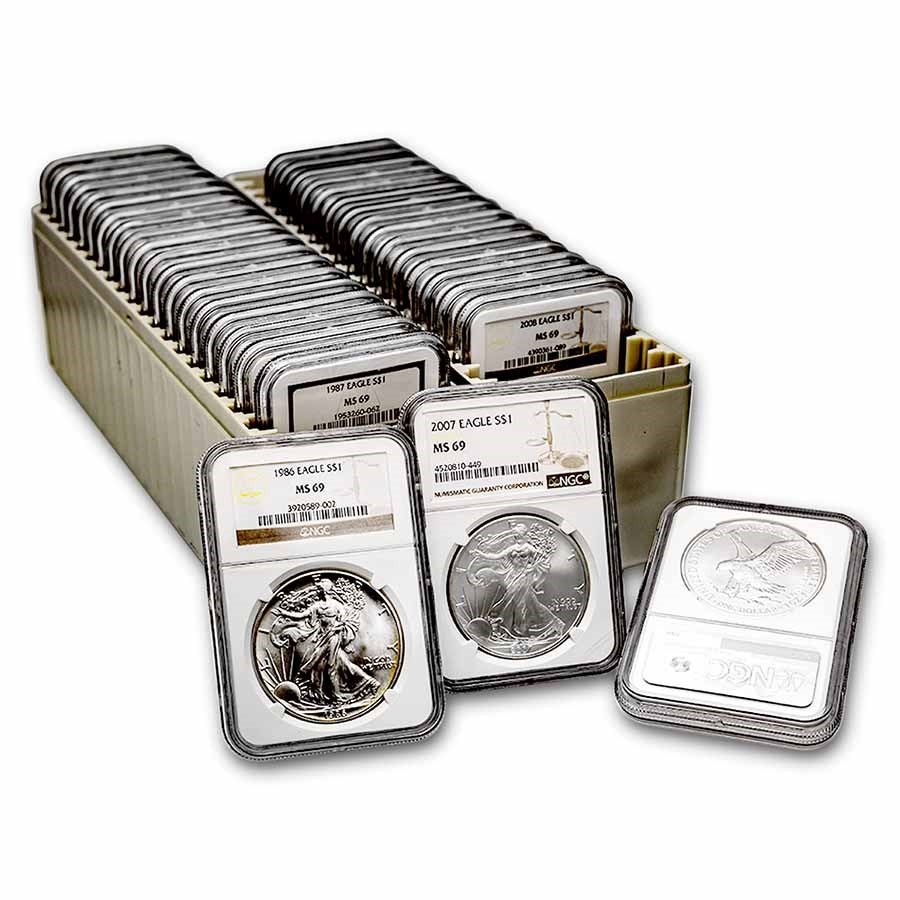 Last Day 70% ОFF🔥1986-2024 American Silver Eagle NGC MS69 (2 New NGC Boxes)